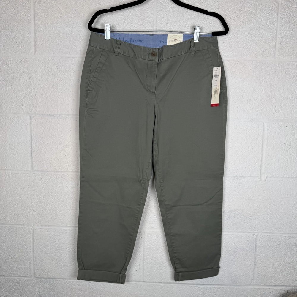 Talbots 10P Weekend Chino Pants Petite Olive Green Super Soft NWT